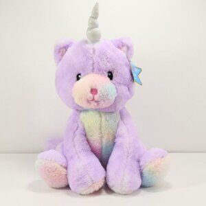FAO Schwarz Glow Brights Plush Unicorn Stuffed Animal Sound light Purple Soft